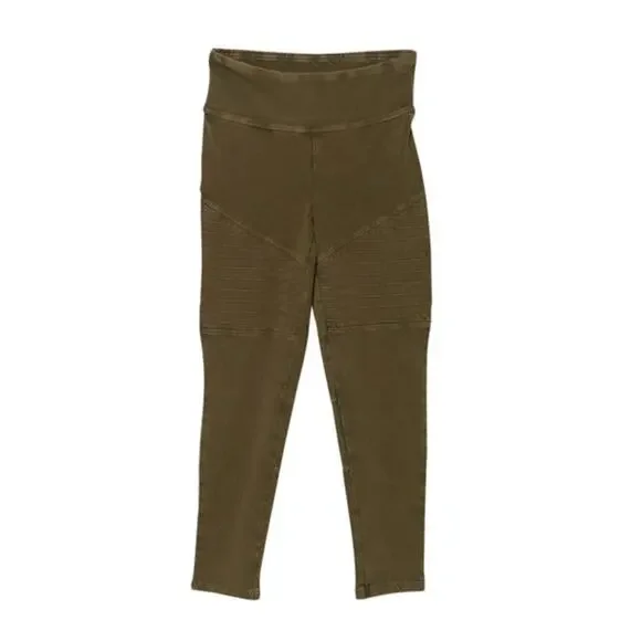 Melrose and Market HIGH WAIST MOTO LEGGINGS IN OLIVE SARMA WASH Small 7/8 - Picture 1 of 4